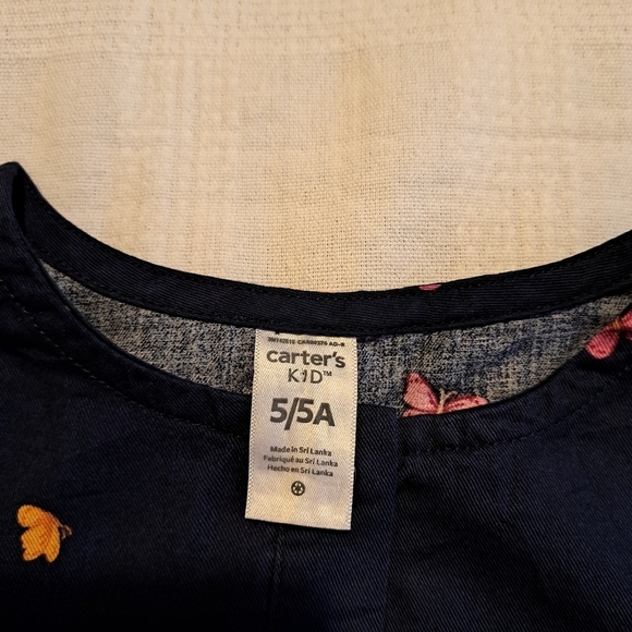 Carter's girls size 5 navy dress with butterfly design, New - Picture 6 of 6